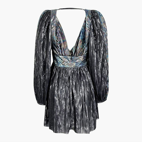 New FREE PEOPLE by Sabina Musayev Wendy Mini Dress $325 LARGE Dark Silver - Picture 5 of 6